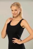 ERDEM 2105 KADIN KALIN ASKILI RİBANA ATLET 3 ADET  3XL SİYAH - 1