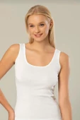 ERDEM 2105 KADIN KALIN ASKILI RİBANA ATLET 3 ADET  BEYAZ S - 1