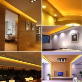 Mutfak Dolabı İçin 4 Metre Amber 3 Çipli Şerit Led Anahtarlı Set - 7