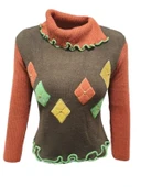 Sandora S02669 Kadın Desenli Akrilik Triko Boğazlı Kazak thumbnail 7