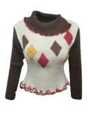 Sandora S02669 Kadın Desenli Akrilik Triko Boğazlı Kazak thumbnail 3