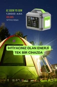 128.000 mAh 600W Güçlü Hafif Güç Kaynağı Taşınabilir Kamp ve Doğa İçin İdeal - 3