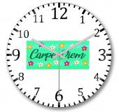 Carpe Diem Duvar Saati Bombeli Gercek Cam thumbnail 1