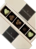 Chocoluxtr Handmade-El Yapımı Karamel Dolgulu Fındıklı Spesiyal Belçika Çikolatası-5 li - 2