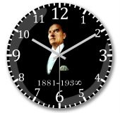 Mustafa Kemal Atatürk 4 Duvar Saati Bombeli Gercek Cam - 1