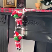 70 CM 2Lİ MERDİVENE TIRMANAN NOEL BABA YILBAŞI SÜSÜ YILBAŞI ÇAM AĞACI SÜSLERİ VİTRİN NOEL SÜSLERİ thumbnail 2