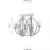 AVONNI AV-1660-6E-YM Eskitme Kaplama Modern Avize E27 Metal Cam 84x57cm - 7