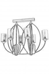 AVONNI AV-1660-6E-YM Eskitme Kaplama Modern Avize E27 Metal Cam 84x57cm - 9