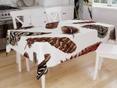 Çeyizdiyarı Dijital Baskı Feather Masa Örtüsü Beyaz - 1