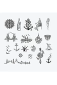 İstanbul City Pack Spray Tattoo Geçici Dövme Seti 19 Desen 1 Siyah Sprey - 2