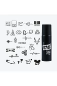 Stockholm City Pack Spray Tattoo Geçici Dövme Seti 26 Desen 1 Siyah Sprey - 1