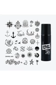 Bodrum City Pack Spray Tattoo Geçici Dövme Seti 30 Desen 1 Siyah Sprey thumbnail 1