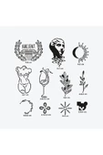 Ephesus City Pack Spray Tattoo Geçici Dövme Seti 11 Desen 1 Siyah Sprey - 2