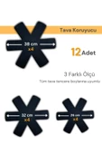 Beylini 12 li Set Tencere Tava Koruyucu Borcam Çizdirmez Keçe Düzenleyici SİYAH - 6