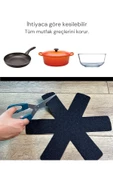 Beylini 12 li Set Tencere Tava Koruyucu Borcam Çizdirmez Keçe Düzenleyici SİYAH - 4