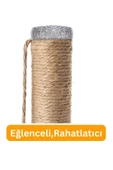 Çubuk Kedi Tırmalama Tahtası Peluş Kumaş Silinebilir Demonte 40 cm Gri Renk - 3