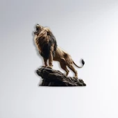 Roaring Lion | Renklendirilmiş Metal Tablo> - 1