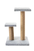 2 li Kedi Tırmalama Tahtası Peluş Kumaş Silinebilir Demonte 42cm 2 Adımlı Zıplama ve Tırmalama (Gri) - 1