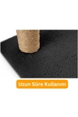 Kedi Tırmalama Tahtası Kedi Kaşınma Tahtası Peluş Kumaş Silinebilir Demonte 40cm Yükseklik (Siyah) - 6