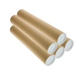 Postüp Kapaklı Silindir Kutu Karton Rulo Gönderi Poster Afiş Harita Tüpü Masura 5 Adet 5 Cm X 60 Cm - 1