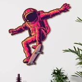 Sörfçü Astronot | Renklendirilmiş Metal Duvar Dekoru > - 1