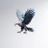 Blue Eagle | Renklendirilmiş Metal Tablo> - 1