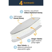 BEYLİNİ Ütü Masası Kılıfı Örtüsü Bezi Keçeli Süngerli Lastikli Yanmaz Ayarlanabilir Gri 55x135 Cm - 2