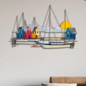 Günbatımında Yelkenli Renkli Metal Tablo> - 1