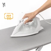 BEYLİNİ Ütü Masası Kılıfı Örtüsü Bezi Keçeli Süngerli Lastikli Yanmaz Ayarlanabilir Gri 55x135 Cm - 3