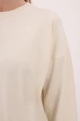 Ekru-Manşeti Duble Katlamalı Triko Tunik - 5