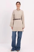 Taş-Oversize Yanları Yırtmaçlı Triko Tunik thumbnail 2