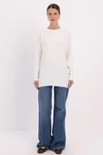 Ekru-Basic Reglan Bisiklet Yaka Tunik - 2