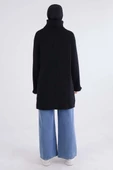 Siyah-Balıkçı Yaka Reglan Kol Triko Tunik - 4