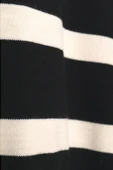 Siyah-Ekru-Basic Çizgili Bisiklet Yaka Kazak - 7