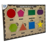 Ca Games Ahşap Puzzle Geometrik Şekiller 19X29 - 1