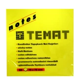 Temat Yapışkanlı Not Kağıdı 75X75 80 Yaprak Sarı - 2 adet - 1