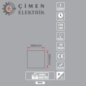 5 Adet ERKled ERK 36663 Sıva Üstü 40 Watt 60x60 LED Panel thumbnail 2