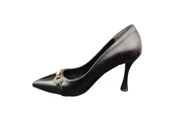 Ventes Sivri Burun 9 cm İnce Topuk Yumuşak İç Pedli Taş Toka Detaylı Kadın Stiletto Ayakkabı - 6