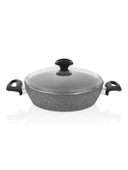 Falez Cost 24 Cm Granit Basık Gri Tencere thumbnail 2