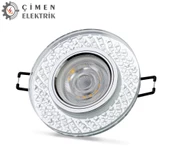 NOAS YL65 1787 Adonis LED Çerçeveli 4000K Yuvarlak Kristal Cam Spot Kasa - 1