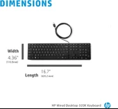 HP 320K KABLOLU KLAVYE SİYAH 9SR37AA - 2