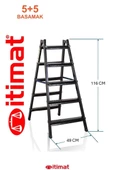 itimat çift yönlü metal merdiven 5x5 basamak thumbnail 1