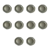 Davet Doğum Günü Parti Sert Plastik Yuvarlak Mika Tabak - 18 Cm. - Gri - 6'lı 10 Paket thumbnail 1