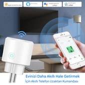 Mini Elektrik Wifi Akıllı Priz Soket Duvar Çok Uzaktan Kumanda  Akıllı Yaşam Beyaz - 2