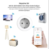 Mini Elektrik Wifi Akıllı Priz Soket Duvar Çok Uzaktan Kumanda  Akıllı Yaşam Beyaz - 4