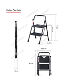 ERTEKPA 2 Basamak Siyah Merdiven Geniş Basamaklı EUROTOWER, ET2 - 8