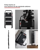 ERTEKPA 3 Basamak Siyah Merdiven Geniş Basamaklı EUROTOWER, ET3 - 6