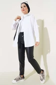 Gizli Düğmeli Basic Gömlek Beyaz thumbnail 2