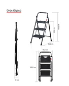 ERTEKPA 3 Basamak Siyah Merdiven Geniş Basamaklı EUROTOWER, ET3 - 3