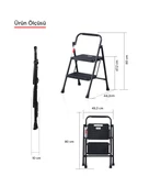 ERTEKPA 2 Basamak Siyah Merdiven Geniş Basamaklı EUROTOWER, ET2 - 3